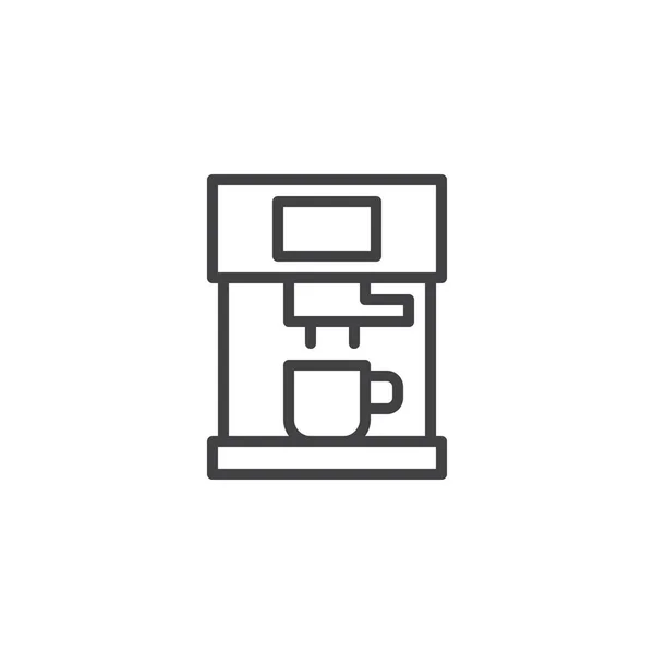 Иконка Линии Кофеварки Очертания Векторного Знака Пиктограмма Линейного Стиля Выделенная — стоковый вектор