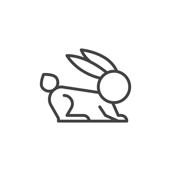 ウサギの線のアイコン ベクトル記号の概要線形スタイル ピクトグラム白で隔離 シンボル ロゴの図 編集可能なストローク — ストックベクタ