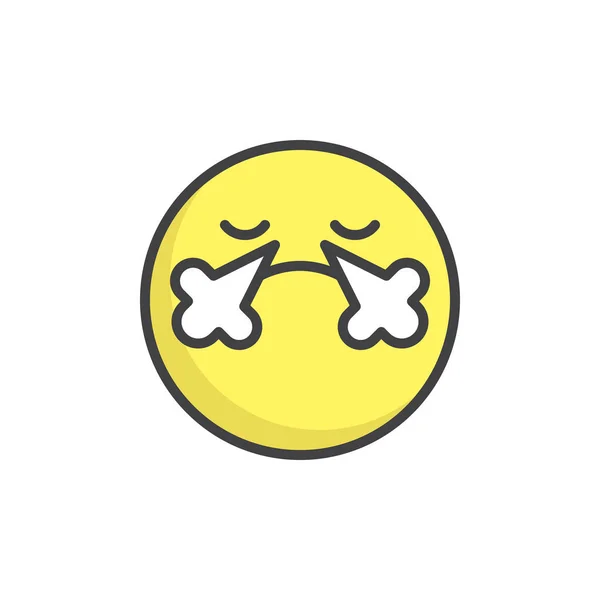 Θυμωμένος Πρόσωπο Emoticon Γεμάτο Εικονίδιο Διάρθρωσης Σημάδι Διάνυσμα Γραμμή Γραμμική — Διανυσματικό Αρχείο