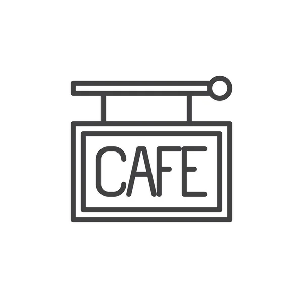 Cafe Sign Line Icon Outline Vector Sign Linear Style Pictogram — Stock Vector