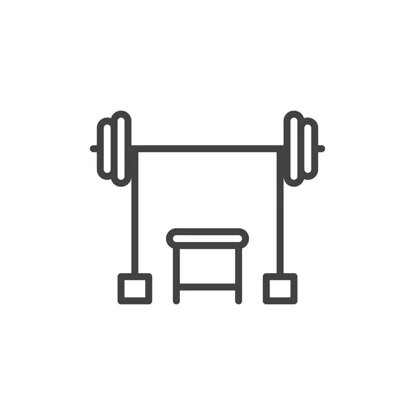 Fitness Gym Barbell Line Icon Outline Vector Sign Linear Style — Stock Vector