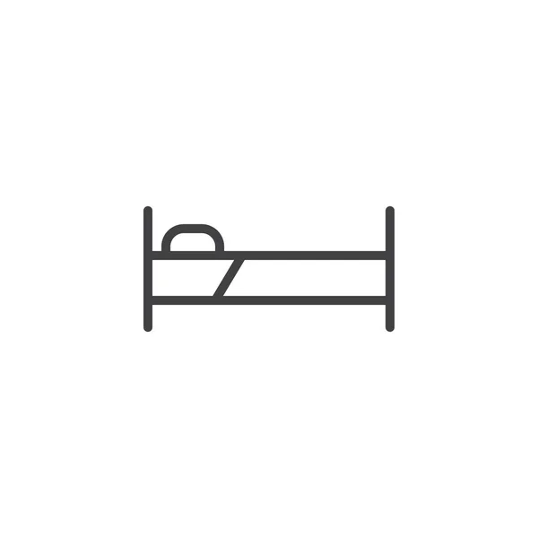 Κρεβάτι Εικονίδιο Γραμμή Οικιακά Έπιπλα Περίγραμμα Σημάδι Διάνυσμα Γραμμικό Στυλ — Διανυσματικό Αρχείο