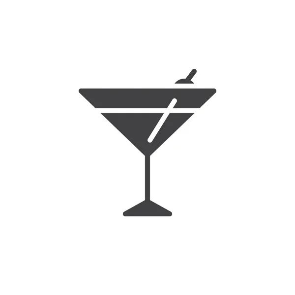 Cocktailglas Icon Vektor Gefülltes Flaches Schild Solides Piktogramm Auf Weiß — Stockvektor