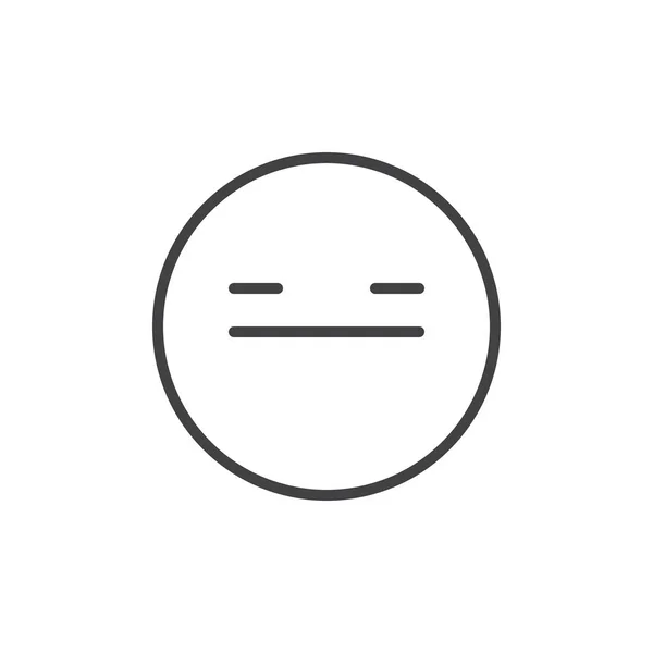 沉思的脸表情符号线图标 轮廓矢量符号 线性风格的象形图隔离在白色 表情符号 徽标插图 可编辑笔画 — 图库矢量图片