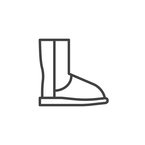 Winter Boot Lijn Pictogram Schetsen Van Vector Teken Lineaire Stijl — Stockvector