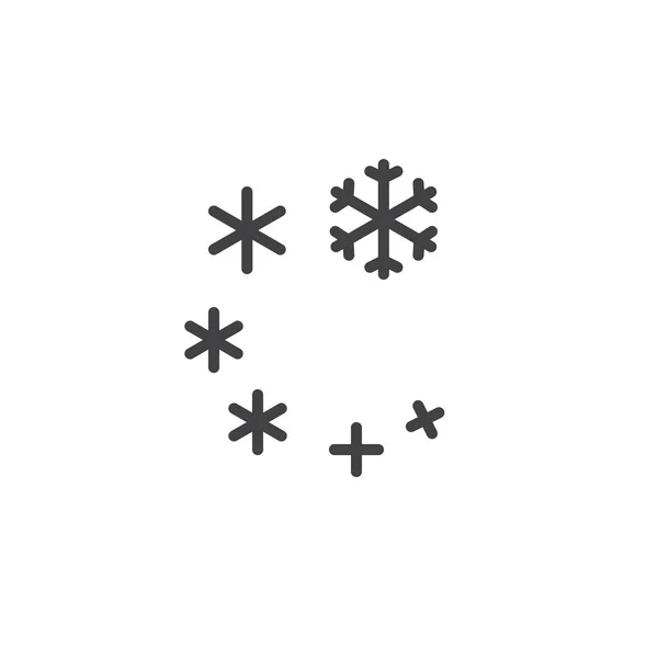 Vector Icono Tormenta Nieve Signo Plano Lleno Pictograma Sólido Aislado — Vector de stock