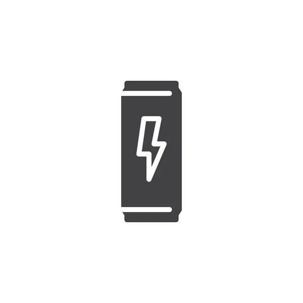 Drankje Pictogram Energiedrager Vol Platte Teken Solide Pictogram Geïsoleerd Wit — Stockvector