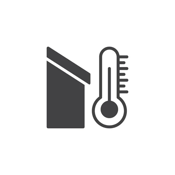 Temperatura Exterior Vector Icono Lleno Signo Plano Pictograma Sólido Aislado — Vector de stock