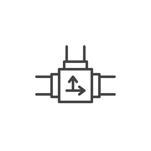 パイプを シャツ ライン アイコン ベクトル記号の概要線形スタイル ピクトグラム白で隔離 シンボル ロゴの図 編集可能なストローク — ストックベクタ