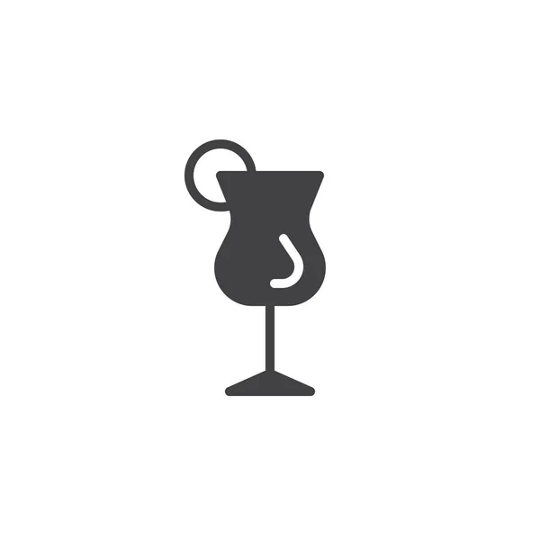 Cocktailglas Mit Kalk Icon Vektor Gefülltes Flaches Schild Massives Piktogramm — Stockvektor