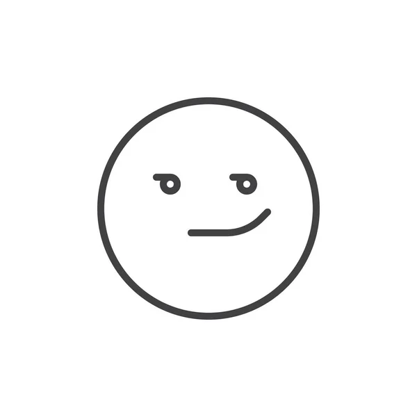 Smile Face Emoticon Line Icon Outline Vektor Sign Linear Style — Stockvektor