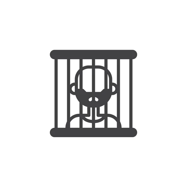 监狱图标向量 填充扁平的标志 坚实的象形文字隔离在白色 徽标插图 — 图库矢量图片