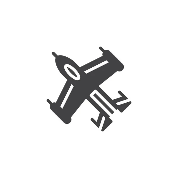 Jet Avión Combate Vector Icono Lleno Signo Plano Pictograma Sólido — Vector de stock