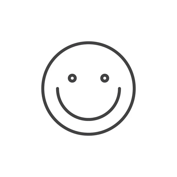 顔絵文字ライン アイコンの笑みを浮かべて アウトライン ベクトルの署名 直線的なスタイルのピクトグラムが白で隔離 絵文字スマイリー記号 ロゴの図です 編集可能なストローク — ストックベクタ