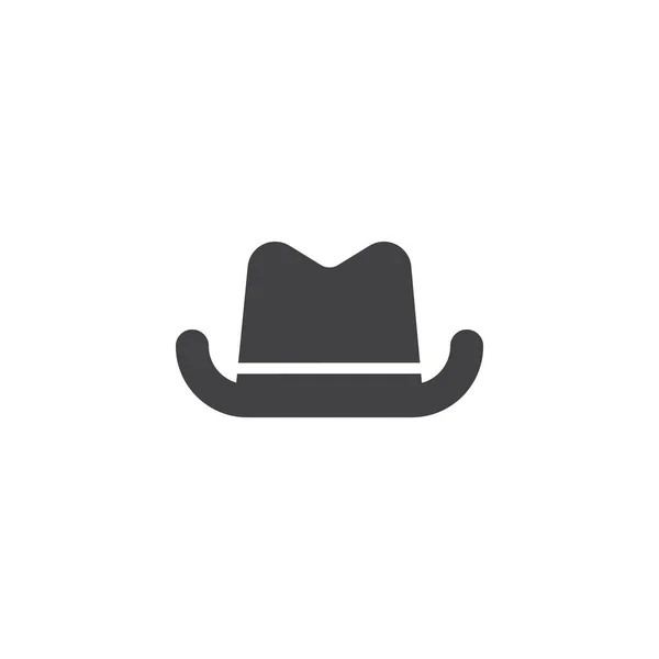 Cowboy Hat Icon Vector Filled Flat Sign Solid Pictogram Isolated — Stock Vector