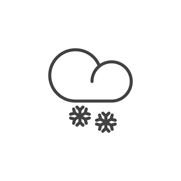 Snowfall Cloud Line Icon Outline Vector Sign Linear Style Pictogram — Stock Vector