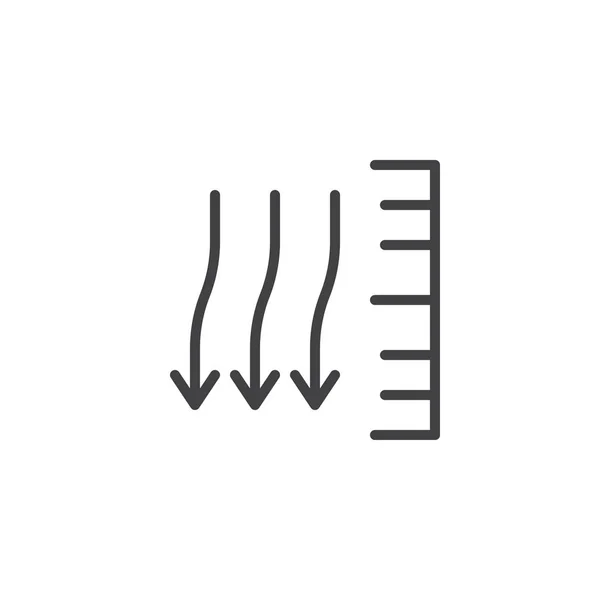 大气压力线图标 轮廓矢量标志 线性样式象形图隔离在白色 徽标插图 可编辑笔画 — 图库矢量图片