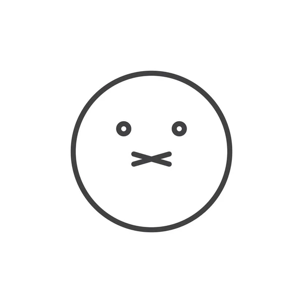Σίγαση Πρόσωπο Emoticon Γραμμή Εικονίδιο Περίγραμμα Σημάδι Διάνυσμα Γραμμικό Στυλ — Διανυσματικό Αρχείο
