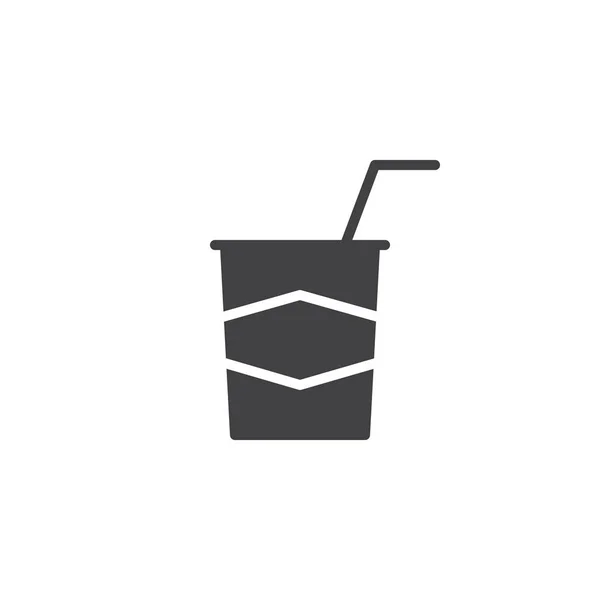 Take Away Drink Icon Vektor Gefüllte Flache Zeichen Solides Piktogramm — Stockvektor