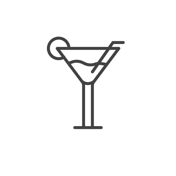 Frisches Cocktail Liniensymbol Umrissvektorzeichen Lineares Piktogramm Auf Weiß Isoliert Symbol — Stockvektor