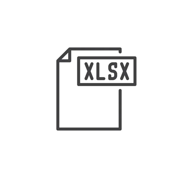 Xlsx Format Document Line Icon Outline Vector Sign Linear Style — Stock Vector