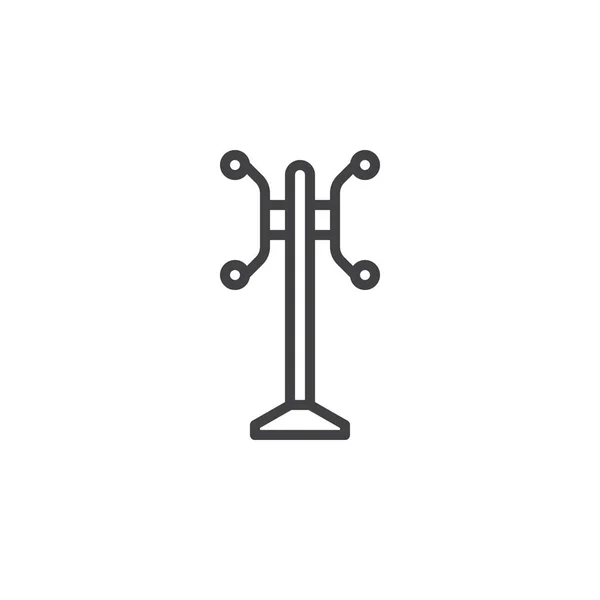 Иконка Вешалки Напольной Одежды Очертания Векторного Знака Пиктограмма Линейного Стиля — стоковый вектор