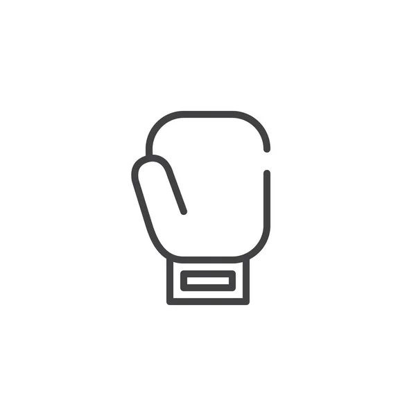 Boxhandschuhlinien Symbol Umrissvektorzeichen Lineares Piktogramm Auf Weiß Isoliert Symbol Logoabbildung — Stockvektor