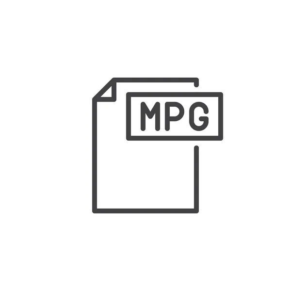 Icono Línea Documento Formato Mpg Signo Vectorial Contorno Pictograma Estilo — Vector de stock