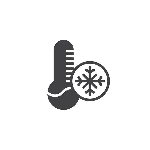 Вектор Холодных Значков Температуры Плоский Знак Сплошная Пиктограмма Выделенная Белом — стоковый вектор