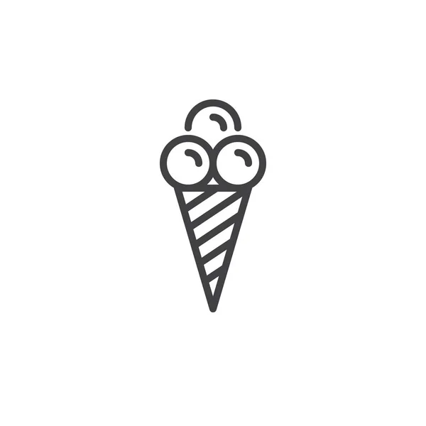 Ice Cream Lijn Pictogram Overzicht Vector Teken Lineaire Stijl Pictogram — Stockvector