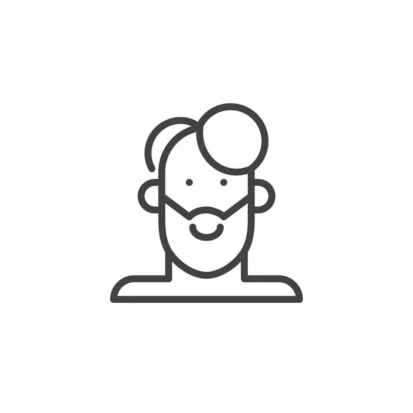 Man Face Line Icon Outline Vektorzeichen Piktogramm Linearen Stil Isoliert — Stockvektor
