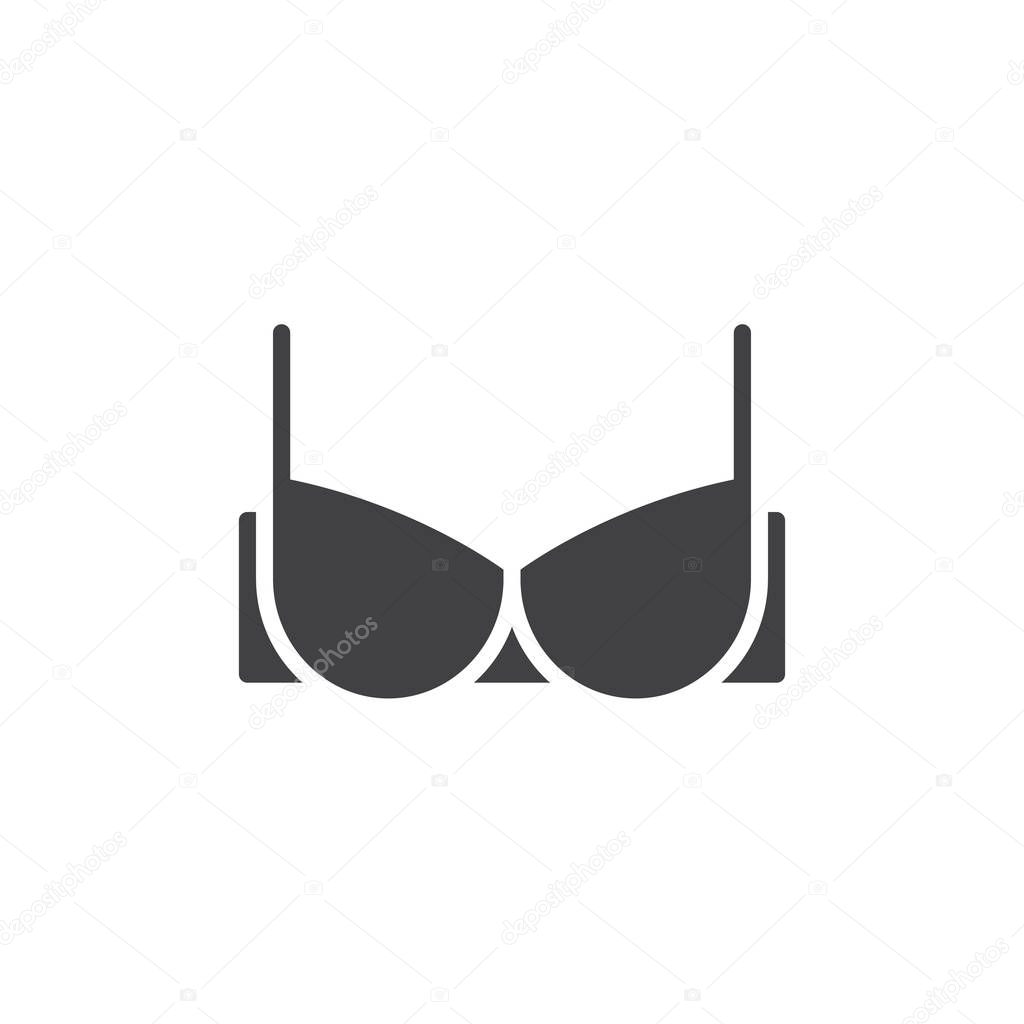 Bra icon vector, filled flat sign, solid pictogram isolated on white. Symbol, logo illustration.