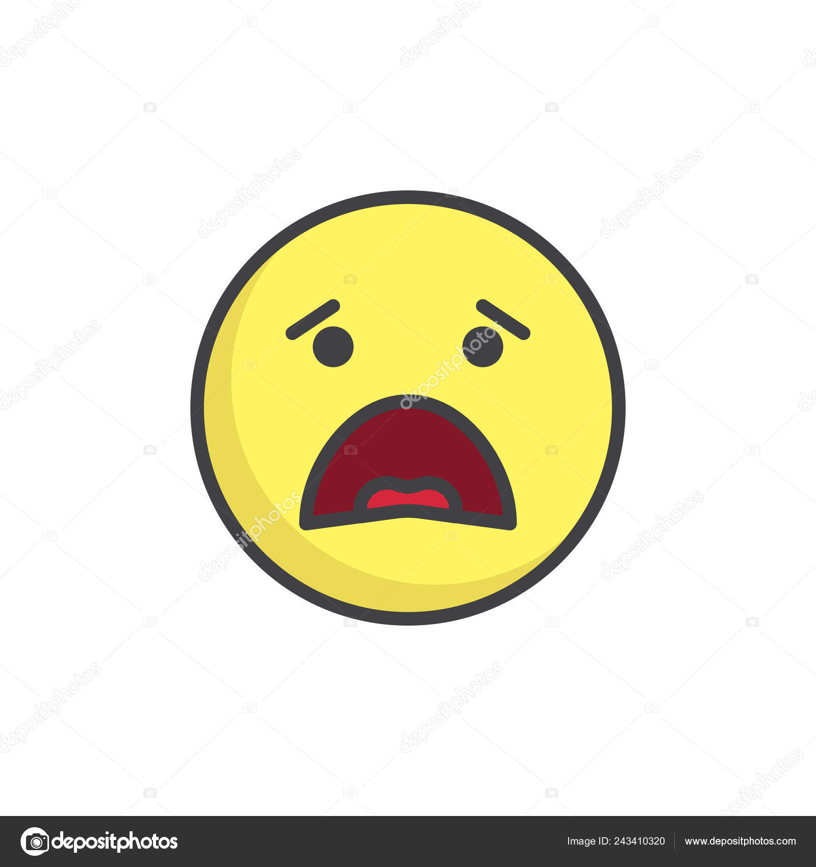 痛苦的脸表情符号填充轮廓图标线矢量符号线性五颜六色的象形文字隔离在白色表情符号徽标插图像素完美矢量图形图库矢量图©avicons 243410320, image size:1600x1700