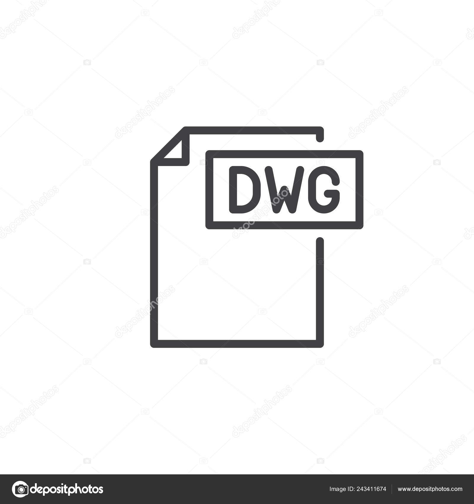Значок Строки Документа Формата Dwg Очертания Векторного Знака.