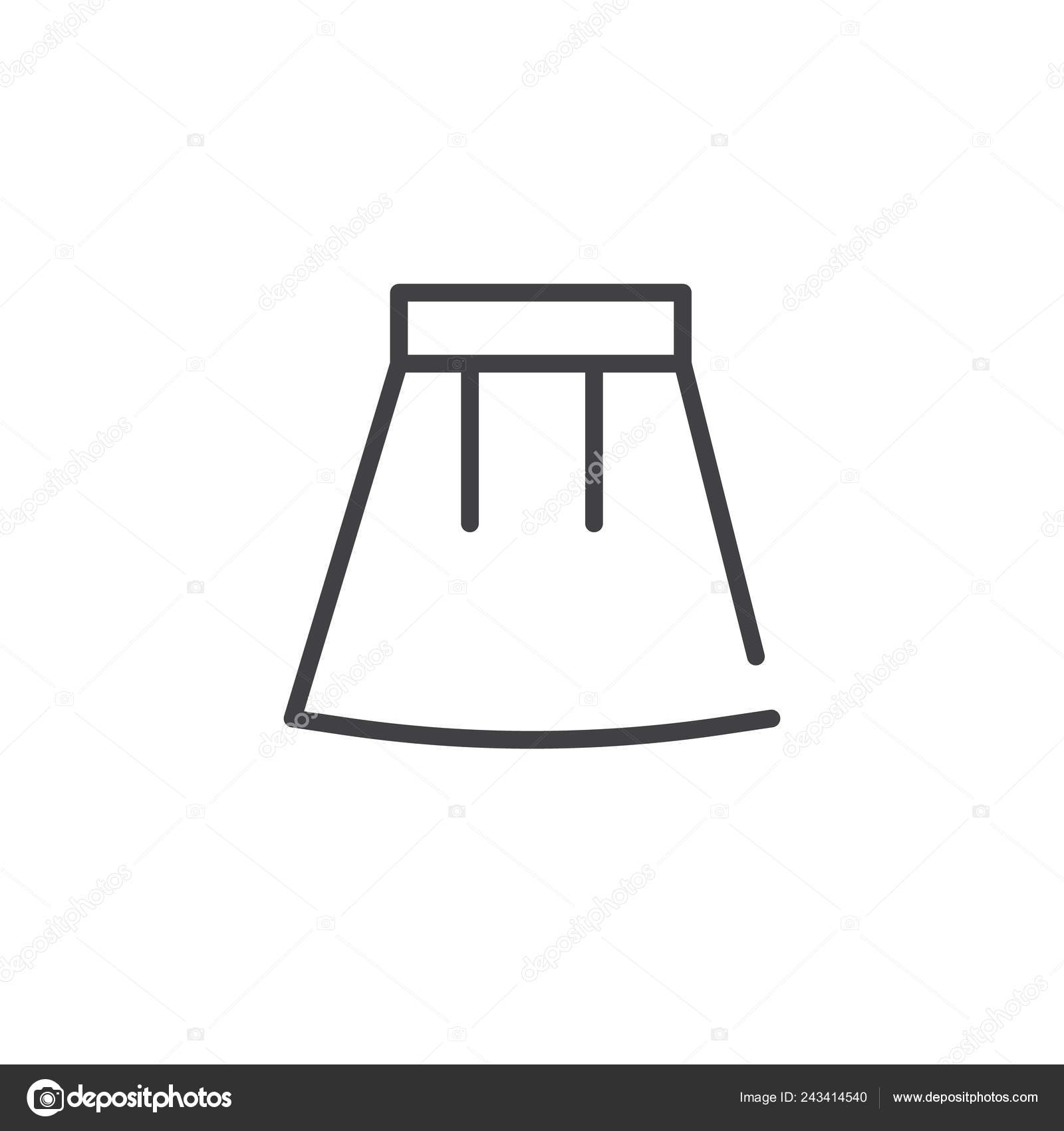 Skirt Line Icon Outline Vector Sign Linear Style Pictogram