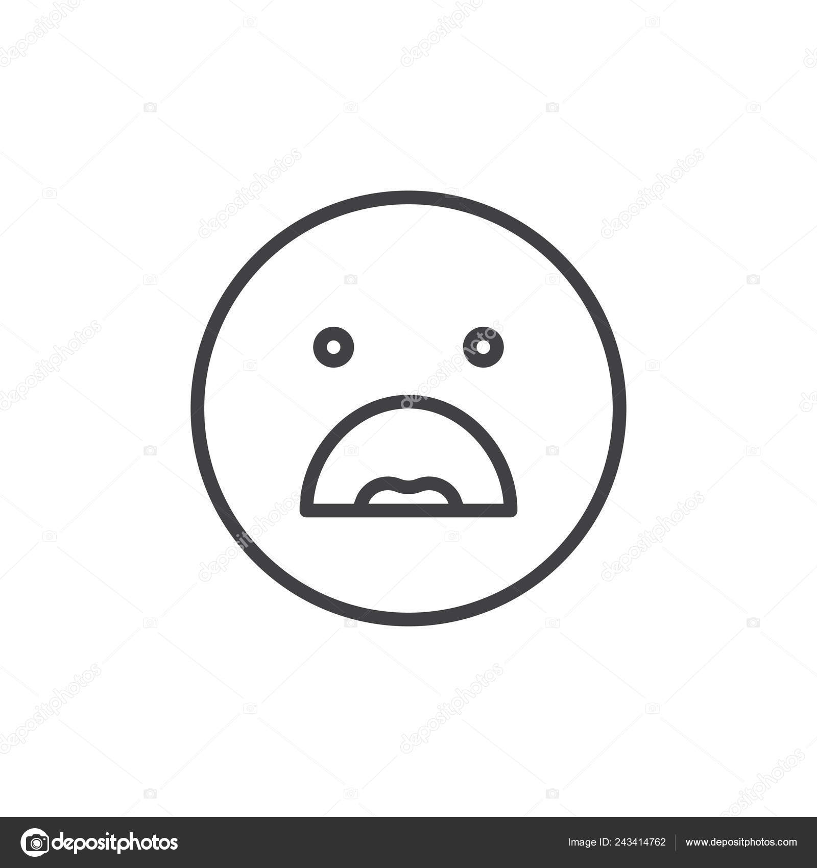Stirnrunzeln Gesicht Emoticon Mit Offenem Mund Linie Symbol Umriss  Vektorzeichen Stock-Vektorbild von ©avicons 243414762, image size:1600x1700