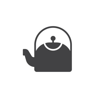 Su ısıtıcısı simge vektör, düz işareti, üzerinde beyaz izole katı piktogram dolu. Sembol, logo illüstrasyon.