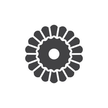 Noel kek simge vektör, düz işareti, üzerinde beyaz izole katı piktogram dolu. Tatil sembolü, logo illüstrasyon.