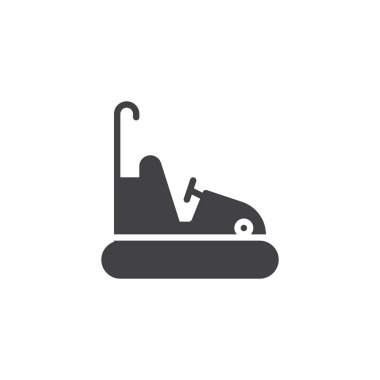 Çarpışan arabalara cazibe simge vektör, düz işareti, üzerinde beyaz izole katı piktogram dolu. Sembol, logo illüstrasyon.