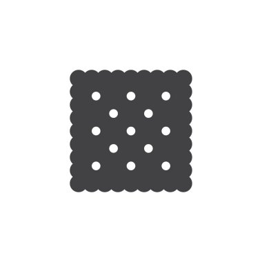 Kraker simge vektör, düz işareti, üzerinde beyaz izole katı piktogram dolu. Sembol, logo illüstrasyon.