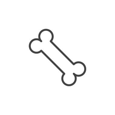 Kemik satırı simgesi, vektör işareti, anahat üzerinde beyaz izole doğrusal stil piktogram. Sembol, logo illüstrasyon. Düzenlenebilir kontur