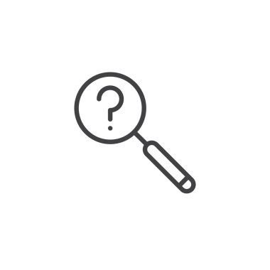 Arama satırı simgesi, vektör işareti, anahat üzerinde beyaz izole doğrusal stil piktogram. Sembol, logo illüstrasyon. Düzenlenebilir kontur