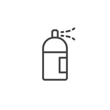 Sprey satırı simgesi, vektör işareti, anahat üzerinde beyaz izole doğrusal stil piktogram. Sembol, logo illüstrasyon. Düzenlenebilir kontur