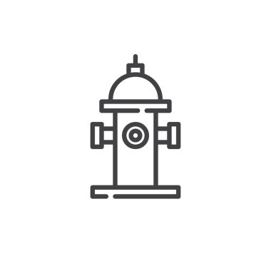 Hidrant hattı simgesi, Anahat vektör işareti üzerinde beyaz izole doğrusal stil piktogram. Sembol, logo illüstrasyon. Düzenlenebilir kontur