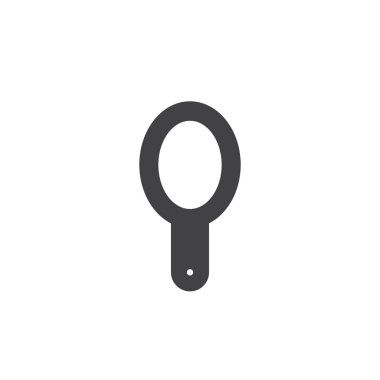 El Ayna simge vektör, dolu düz işareti, üzerinde beyaz izole katı piktogram. Sembol, logo illüstrasyon.