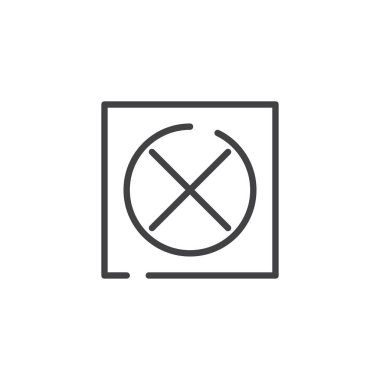 Kuru satırı simgesi düşmek değil, vektör işareti, anahat üzerinde beyaz izole doğrusal stil piktogram. Sembol, logo illüstrasyon. Düzenlenebilir kontur