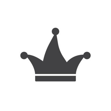 Joker şapka simge vektör, düz işareti, üzerinde beyaz izole katı piktogram dolu. Sembol, logo illüstrasyon.