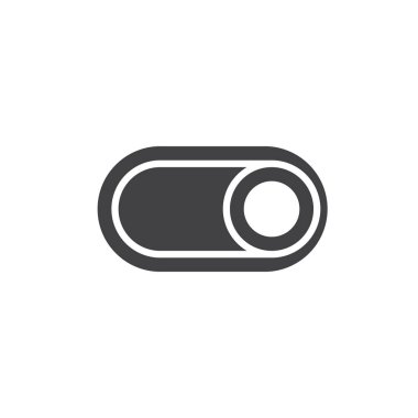 Düğme simge vektör, düz işareti, üzerinde beyaz izole katı piktogram dolu. Anahtarı kaymak sembolü, logo illüstrasyon.