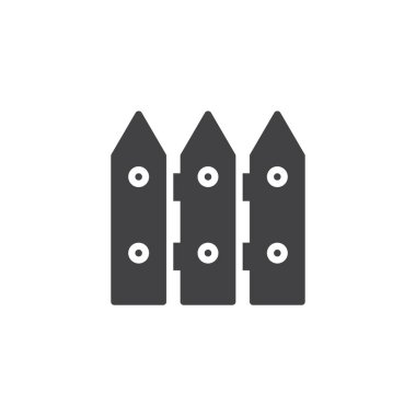 Çit simge vektör, dolu düz işareti, üzerinde beyaz izole katı piktogram. Sembol, logo illüstrasyon.