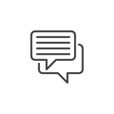 Sohbet hattı kutsal kişilerin resmi, vektör işareti, anahat üzerinde beyaz izole doğrusal stil piktogram. Sembol, logo illüstrasyon. Düzenlenebilir kontur